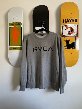 3/$15 RVCA Gray Logo Crewneck Sweatshirt